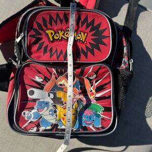 Pokemon Kids Backpack Red Black with Pikachu, Charizard, Blastoise, Venusaur